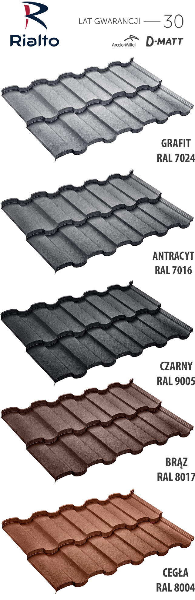 Blachodachówka modułowa Rialto 350 Dmatt 8017 Brąz Sklep Hanex.pl